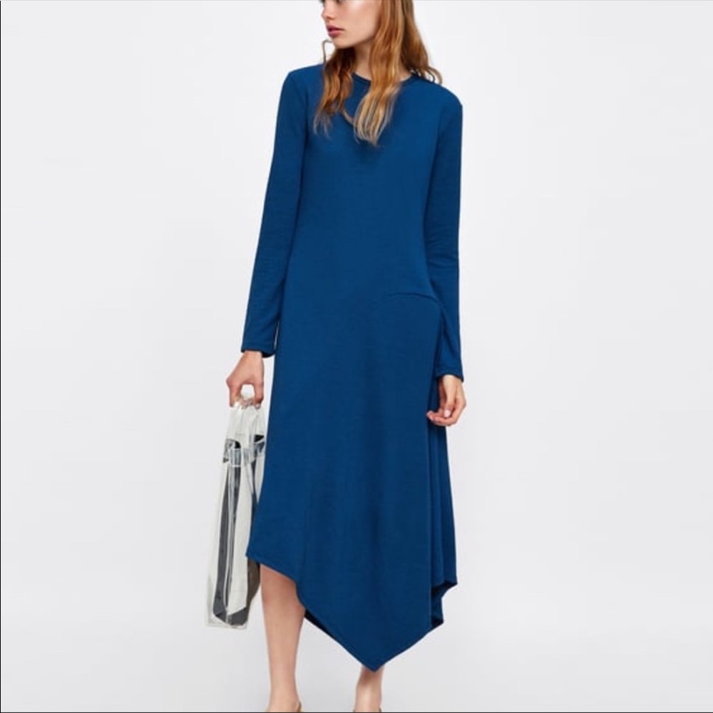 🆕 ZARA Asymmetrical Midi Dress SIZE Medium